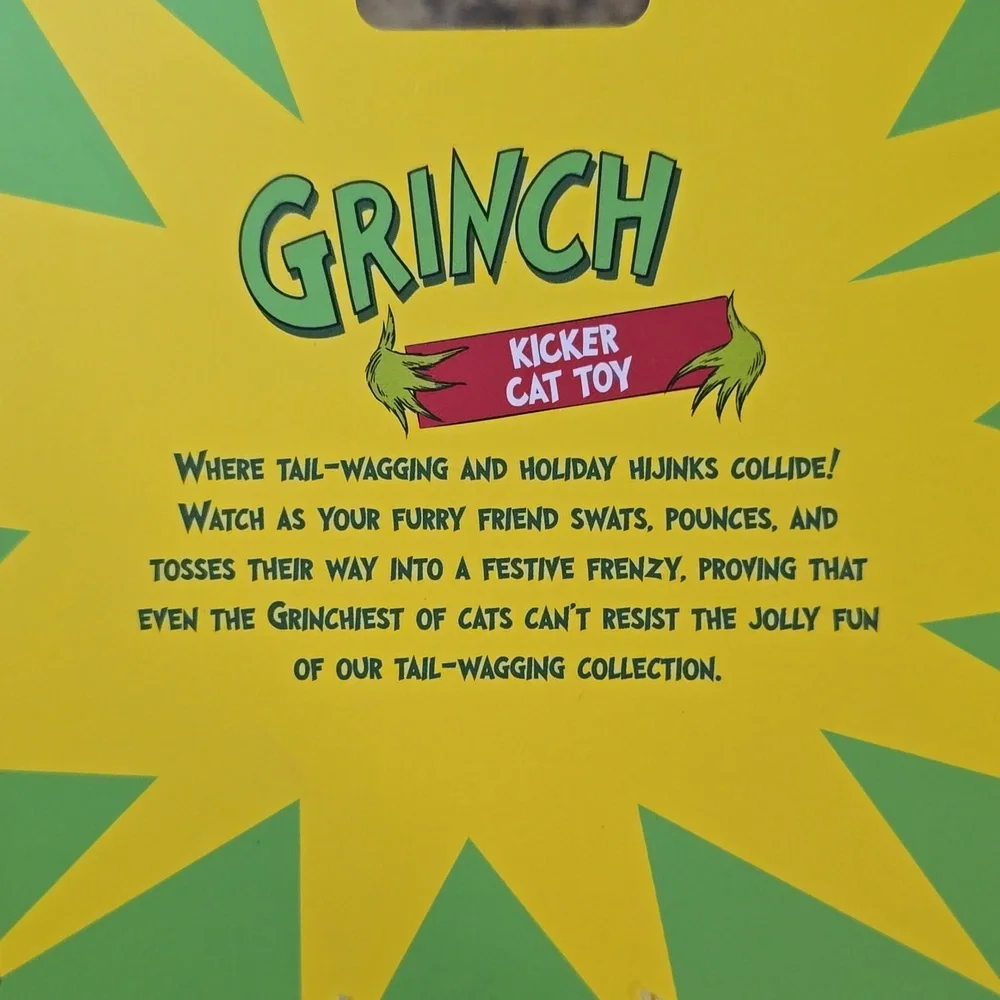 Grinch Plush Kicker Cat Toy‎ With Catnip Inside NWT